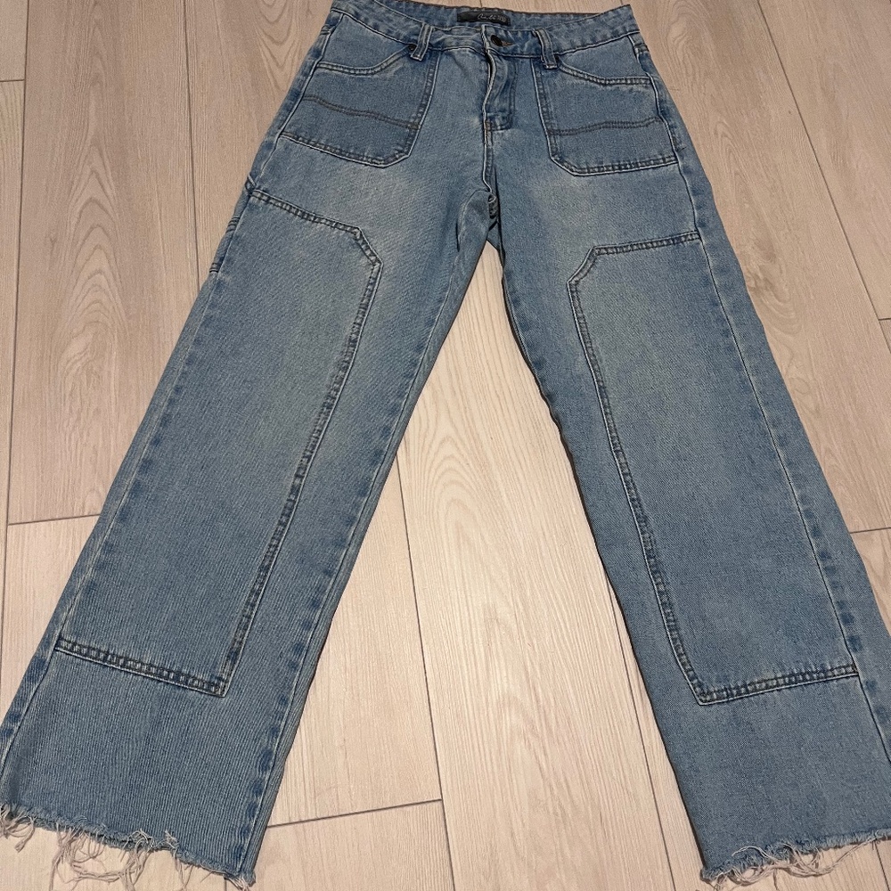 Cali1850 Wide Leg Multi Pocket Cargo Jeans size 7/28 (US 6)